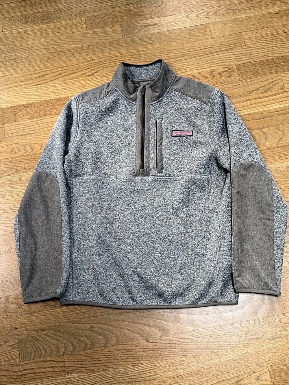vineyard vines Mountain Fleece Gray 1/4 Zip Pullover Size Medium Like New casual